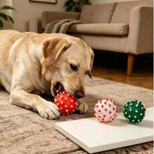 1 Piece (Random Color), Large Spiky Dog ​​Ball, Pet Toy For Teething And Teeth Cleaning, Spiky Ball With Sound, Squeaky Pet Toy. - Multicolor - View 7
