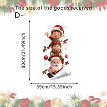 1/4件裝可愛聖誕可堆疊角色窗貼，聖誕老人與雪人設計，PVC材質可移除，適用於客廳、臥室、商店玻璃門的聖誕居家裝飾 - 彩色 - 查看 13