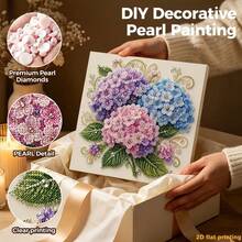 DIY Pearl Art Painting Kit 11.8 X 11.8 Inches - Colorful Hydrangea Bouquet Design, Includes Round Pearls, Shiny Gems, Clear Symbols, Complete Tool Set And Extra Pearls, Halloween And Christmas Gift - A - View 4