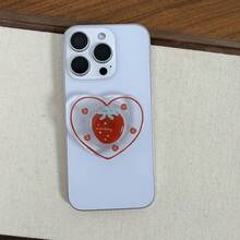 Transparent Heart-Shaped Fruit Phone Adhesive Holder, Stable Phone Back Support Stand, Suitable For All Phones - Clear - View 8