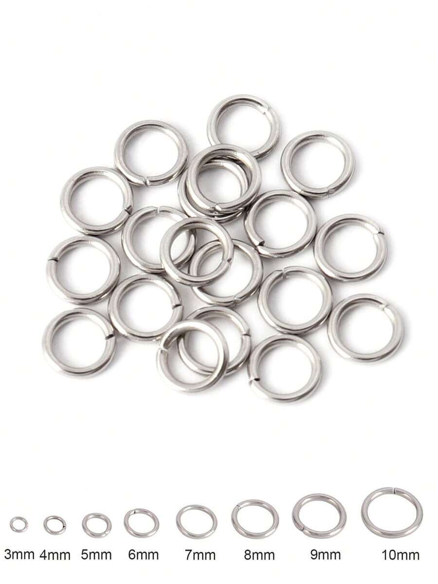200pcs Stainless Steel Open Jump Rings Split Rings Findings Connectors For DIY Jewelry Necklace Bracelet Making Supplies Accessories - Closed-mouth Ring - View 1