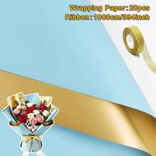20/10/1 Set, Dual-Color Gilded Colored Paper, Floral Wrapping Paper, Gift Wrapping Paper, Bouquet Decoration, With Gold Ribbon, Florist, Handmade DIY Materials, Valentine's Day, Christmas, Mother's Day, Birthday, Wedding, Opening Celebration - View 25