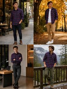 Men Outdoor Shirts - Red - View 5