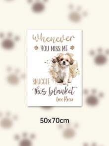 Custom Pet Photo Blanket, Personalized Dog Photo & Text Fleece Blanket, Custom Soft Flannel Memorial Gift Blanket, Home Sofa Decor - Multicolor - View 8