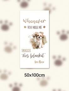 Custom Pet Photo Blanket, Personalized Dog Photo & Text Fleece Blanket, Custom Soft Flannel Memorial Gift Blanket, Home Sofa Decor - Multicolor - View 17