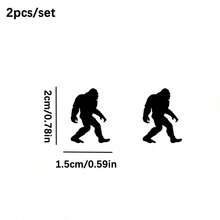 2 Pieces Of Fun Bigfoot Car Button Stickers, Waterproof Removable Vinyl Stickers, Suitable For Decorating Interior Switch Buttons, Unique Car Style Decorative Gifts - Wildman Sticker - View 3