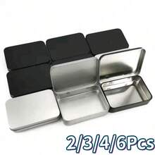1Pc/2/3/4/6Pcs Flip Top Metal Box, Portable Small Container, Mini Storage Box For Drawing Pins, Beads, Earrings And Jewelry Crafts - Multicolor - View 2