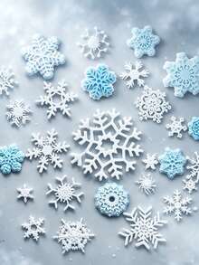 Snowflake 3D Silicone Mold, Winter Christmas, Fondant Chocolate Candy Cake Decoration Tool, Non-Stick Reusable Baking Mold, Suitable For Cupcake Decoration, Sugar Paste, Polymer Clay And DIY Crafts, Easy Release And Easy To Clean - Beige - View 2