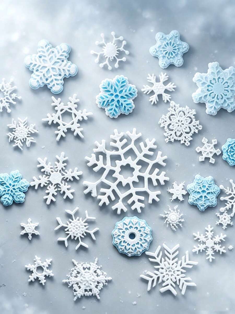 Snowflake 3D Silicone Mold, Winter Christmas, Fondant Chocolate Candy Cake Decoration Tool, Non-Stick Reusable Baking Mold, Suitable For Cupcake Decoration, Sugar Paste, Polymer Clay And DIY Crafts, Easy Release And Easy To Clean