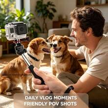 Handheld Extendable Single Tripod Selfie Stick Set, Includes Action Camera Mount Adapter And Thumb Screw, Portable For Outdoor Travel Video Recording And Vlog - one-size - View 5
