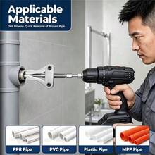 1pc Quick Removal Broken Thread Extractor | Electric Drill Driven For 1/2 3/4 1 Inch Pipes | Faucet & Angle Valve Repair Tool, Versatile Hardware For Home Emergency & Plumbing - A - View 2
