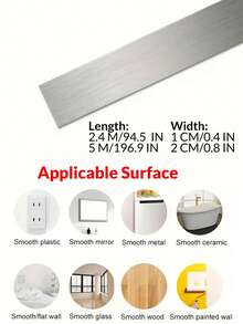 Stainless Steel Strips, Brushed Self Adhesive Strip Metal Trim Strip, Finishing Sheet Metal Strips For Microwave/Oven/Range/Cooktop - Brushed Silver - View 9