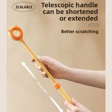Cat 3-In-1 Retractable Grooming Tool, Facial Massage & Itch Relief Wand And Interactive Cat Teaser Toy, Suitable For Indoor Cats, Gentle Pet Hair Removal Brush - View 2