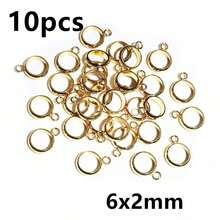10pcs Stainless Steel Gold Color Loop Hoops Rings Circle Bails Connector Diy Jewelry Findings Accessories For Bracelet Necklace - Bails - View 14