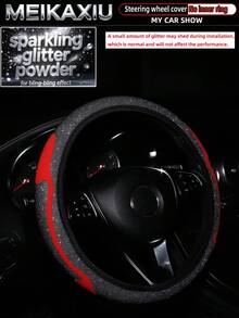 MEIKAXIU Fabric Metallic Pink Glitter Bling Starry Sky Dynamic 3D New Car Steering Wheel Cover Without Inner Ring Fits 38cm Steering Wheel Car Decoration Accessory For Women - Sparkling Starry Sky Dynamic Style - View 15