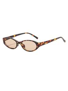 1 Pair Women's Leopard Print Cat Eye Small Frame Retro Y2K Style Streetwear Fashion Glasses - Tofu Pudding Box - View 2
