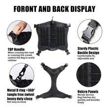 2 件套狗背带和牵引绳套装，带手柄的 Molle 背心，适用于工作犬，带钩环面板，适合小型、中型、大型犬散步、远足训练 - 彩色 - 查看 9