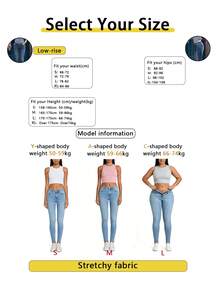 Ultra Low-Rise Style. American Sexy Bombshell Look, Women's Extra Long Flare Leg Jeans, High Stretch Casual Style, With Functional Pockets, Buttons And Zipper - Dark Wash - View 5