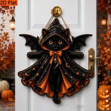 1pc Wooden Craft Home Decor Hanging Sign Halloween Party Door Plaque Home Background Atmosphere Decoration - Multicolor - View 1