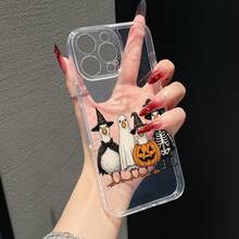 Halloween Little Duck Squad Pattern Phone Case, Compatible With Apple, Honor, Nothing, And Other Phone Models, Great Choice For Couples And Holiday Gifts - Clear - View 4