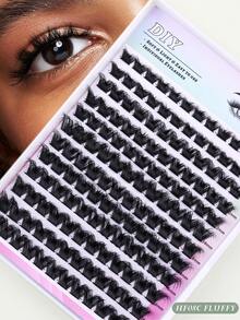 D-Curl Lash Clusters, Single Fluffy Lashes, 12 Rows Mixed Length 10-16mm Lash Extensions, Soft Natural Voluminous False Lashes, DIY Lash Extension At Home, Lash Clusters, Single Lashes - D - View 3