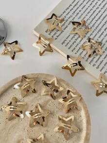 40/20/10Pcs Random Glitter Star Hair Clips Black And Gold Luxury Color Scheme Y2K Hair Accessories For Girls Rave Accessories - Multicolor - View 2