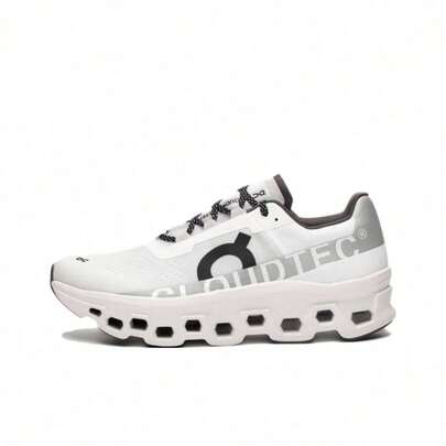On Running Onrun Cloudmonster Comfortable Fabric Non-Slip Breathable Rebound Low-Top Casual Long-Distance Running Shoes For Urban Commuting Women, Pure White
