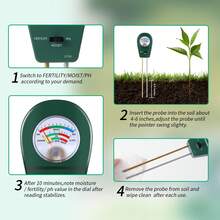 3-In-1 Soil Tester, Soil Fertility Test, Measure Garden PH Value, Lawn Care, Potted Plants, Gardening Soil Moisture Sensor, Battery-Free (3 Colors Available) - PH Meter - View 6