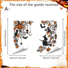 1/3pcs Vintage Halloween Gothic Maple Leaf Vine Window Decal, Double-Sided Visible PVC Static Cling Glass Sticker, Suitable For Living Room, Bedroom, Kitchen, Balcony Window Decoration - Multicolor - View 10