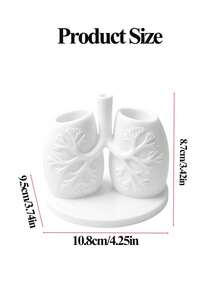 Creative Lung Anatomy Model Storage Tube, Fun Makeup Brush Holder, Desktop Decorative Ornament, Dual Lung Shaped Storage Container, Vanity Organizer, Suitable For Home Bathroom Bedroom Study Room Storage Accessories, Room Decor, Home Decoration, Medical Student Gift - Multicolor - View 5