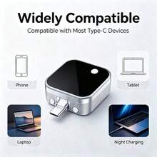 Silver Separator Black Mirror Separator 140W Type-C Smart Charging Separator, Automatic Power Cutoff When Fully Charged, Suitable For Phone And Laptop Power Controller - 2 Pcs - View 11