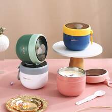 1 600ml Soup Cup, Breakfast Bowl, Portable Milk Soup Pot, Student Work Fresh-Keeping Bowl, Small Lunch Box, Suitable For Students And Office Workers. - Multicolor - View 3