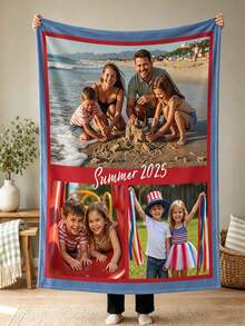 Custom Photo Collage Blanket, Custom Image Blanket, Picture Blanket, Text Blanket, Family Blanket, Personalized Christmas Gift - Multicolor - View 8