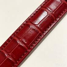 1pc Anti-Sweat Wear-Resistant Precise Fit Replacement Watch Band, Burgundy High-Gloss Patent Leather Crocodile Embossed Leather, Luxury Vintage Holiday Gift Style, 3D Crocodile Embossed Texture, Slim Buckle Design, Shiny Gold Metal Buckle With Multi-Hole Adjustable, Easy To Install And Comfortable To Wear, Smart Watch Band Compatible With All Series, Women's Daily Outfit Holiday Gift Accessory - Red - View 4