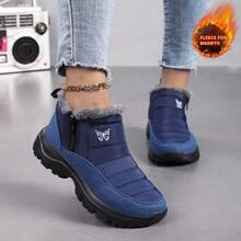 Speed goat Women's 2026 Winter New Fashion Comfortable Versatile Thick Warm Snow Boots Ankle Boots Zipper Convenient Ankle Boots - Blue - View 3