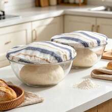 3pcs Bowl Cover Food Cover Set, Halloween, Christmas Sourdough Bread Fermentation Cover, Suitable For 8-12 Inch Bowls, Washable Dough Fermentation Mat, Home Baking Kitchen Refrigerator Storage Box Cover, Suitable For Food, Fruit, Leftovers - Multicolor - View 3
