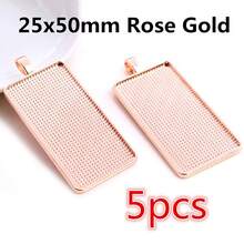 5pcs Rectangle Pendant Cabochon Blank Base Setting Bezel Tray 10x50mm/10X25mm/25x50mm Inner Size Alloy DIY Jewelry Making Accessories - Rectangular Base - View 20