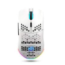 CHANGXIE Wireless Gaming Mouse, Honeycomb 2.4G USB Cordless Mouse, RGB Rechargeable Computer Gaming Mouse With LED Lights, Frictionless Paracord, Ergonomic Design, Suitable For Home Gaming And Office Use, Halloween Gift - White - New Version - View 4