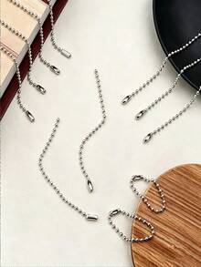 Silver Ball Chain With Connector Clasp 100Pcs - Silver - View 5