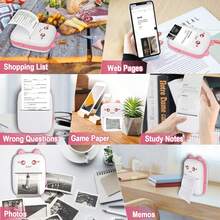 Mini Sticker Printer, Portable Pocket Thermal Printer With Paper Roll For Halloween Party Decor, Halloween Gifts, Study Notes, Photo Printing, Memos, Diaries, Travel Lists, Wireless Inkless Compatible With Android & IOS - Multicolor - View 9