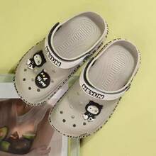 Sandal Selop Wanita Desain Kucing Lucu, Sol Lembut Anti Selip, Sandal Datar Setengah Tanpa Bagian Belakang dengan Ujung Tertutup, Modis, Cocok untuk Perawat, Kerja, Pakaian Luar Ruangan, Pantai, Ruang Operasi - Grey - View 3