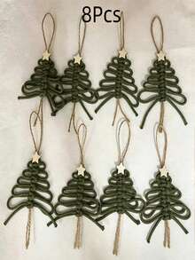 1/4/8pcs Lace Christmas Tree | Gift Tags | Green Christmas Decor | Advent Candle Decoration | Small Gifts | Souvenirs, Christmas Tree Hanging Decoration - Multicolor - View 8