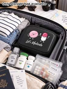 Pill Storage Box Set, Featuring A Cartoon Smiling Face Pill Pattern, 7-Day Large Capacity Pill Organizer With 2 Compartments Per Day, 14 Colorful Compartments, Reusable Travel Medicine Storage Bag, Suitable For Small Daily Items, Ideal For Health-Conscious And On-The-Go Users, Essential Medical Accessory - Multicolor - View 6