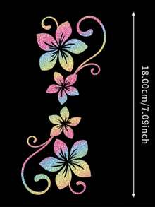 Colorful Glitter Floral Car Stickers, Personalized Floral Scroll Pattern Car Body Decoration Stickers, Waterproof Wear-Resistant Car Body Modification Decals - A - View 10
