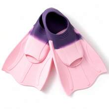 Teen Short Swim Fins Unisex Full Foot Pocket Soft Fit Drainage Design Lightweight Training Frog Shoes Pool Swimming Practice Water Sports Equipment Summer Swimming Accessories - Pink - View 7