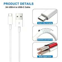 USB A To USB C Fast Charging Data Cable, [3.3ft/6.6ft/9.9ft] Long USB Type C Smartphone Charging Data Cable, USB C Data Sync Cable Compatible With Samsung Galaxy S26/S25/S24/S23/S22/S21/S20, Phone Charging Cable Compatible With IPhone 17/16/15 Series, Halloween Gift, Christmas Gift - Multicolor - View 4