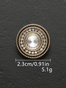 4pcs/Set Round Crystal Rhinestone Glass Metal Buttons, Handmade Sew-On Decorative Buttons, Suitable For Fur Coats And Winter Jackets, Women's Fashion Accessories, Jewelry Making Crafts - Multicolor - View 31