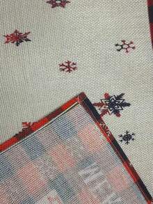 1pc Christmas Gnome Snowflake Design Christmas Decoration Table Runner Tablecloth Long Strip Table Cloth Faux Linen Polyester Material Gift Protective Cover Rectangular Washable Suitable For Home Dinner Coffee Table Kitchen Dining Room Decor Party Scene Decoration Home Decor Outdoor Patio Table Runner Entryway Fireplace Mantle Decor - Multicolor - View 2