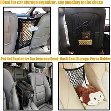 1pc Car Pet Barrier Net Universal Pet Isolation Mesh Car Seat Storage Bag Tear-Resistant Pet Mesh Divider Car Rear Seat Organizer Easy Installation Pet Fence Interior Partition Suitable For Sedan, SUV, Van Travel - A - View 5