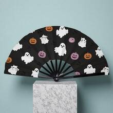 Quạt xếp trang trí không khí tiệc Halloween họa tiết mèo ma bí ngô hoạt hình dễ thương in tràn toàn thân vui nhộn - Nhiều màu - Xem 5